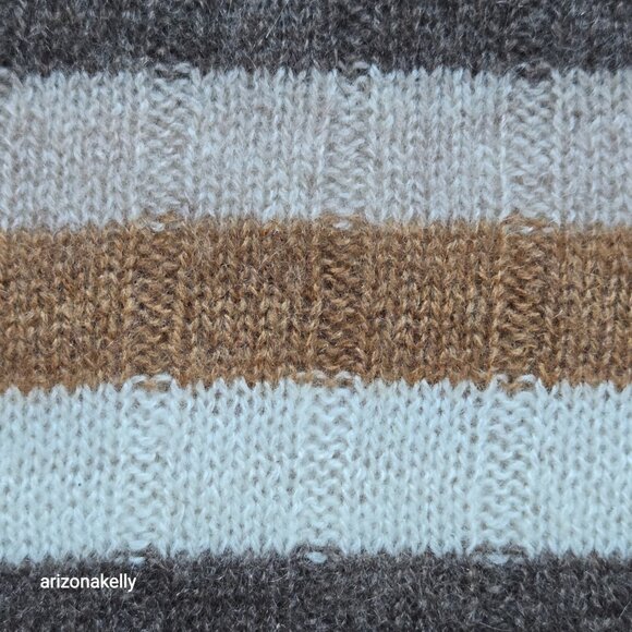 NWOT Cashmere Ribbed Scarf in Neutral Stripes - Picture 5 of 7
